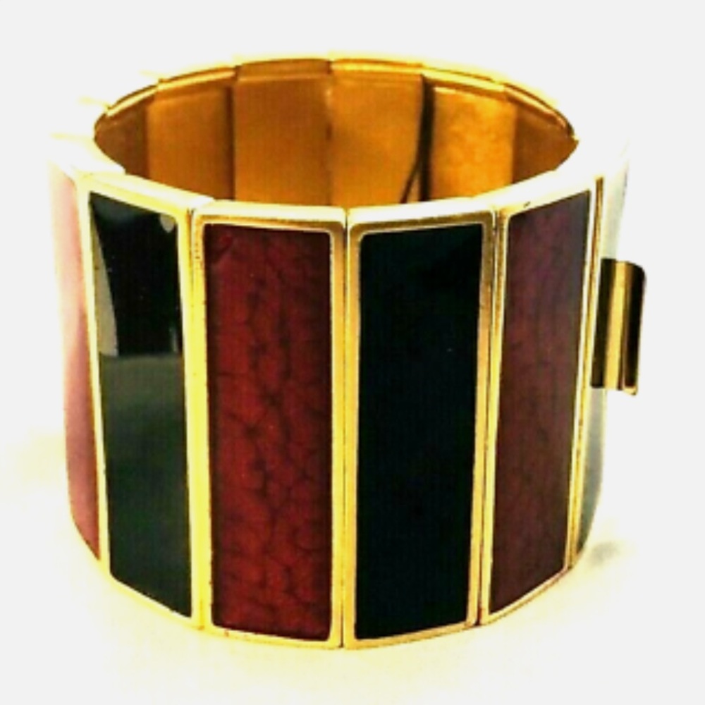 RARE Vintage Y.S.L. Yves St. Laurent Enameled Wide Bracelet